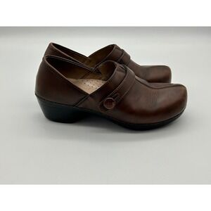 Dansko Shoe Leather Clog Women Solstice Brown 7 slip on leather casual workwear
